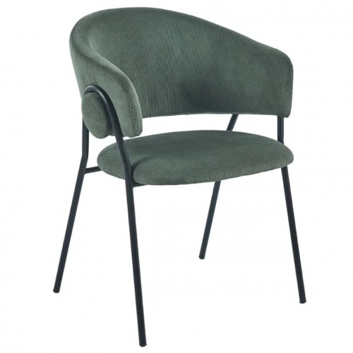 Стілець обідній KAY Чорний каркас / Зелений фактурний вельвет Intarsio