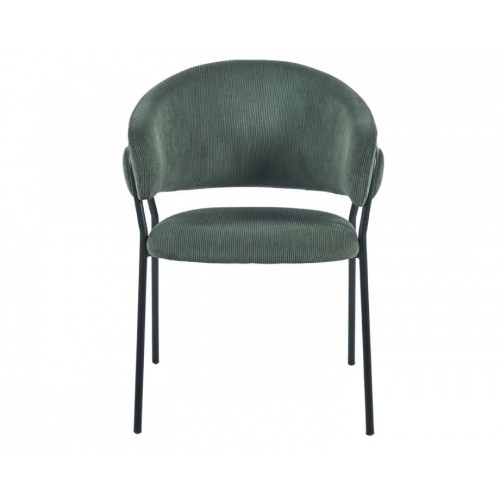 Стілець обідній KAY Чорний каркас / Зелений фактурний вельвет Intarsio