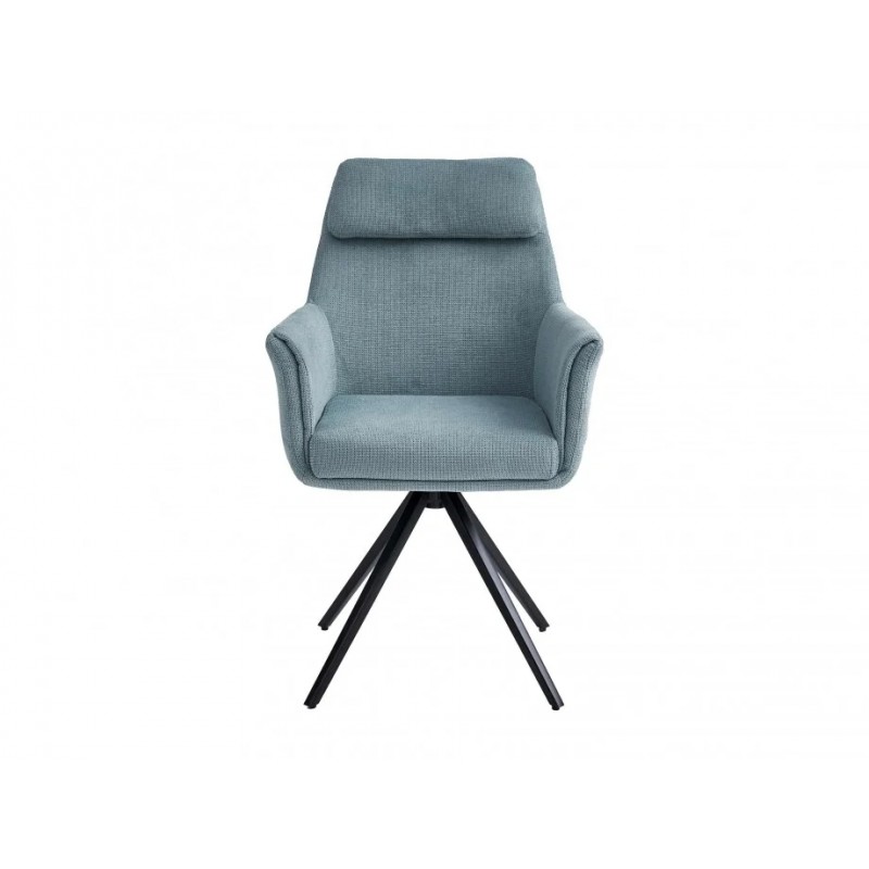 Стілець з обертом 180° Adrian чорний каркас / Ментолова тканина Intarsio