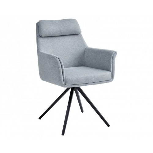 Стілець з обертом 180° Adrian чорний каркас / Світло-сіра тканина Intarsio