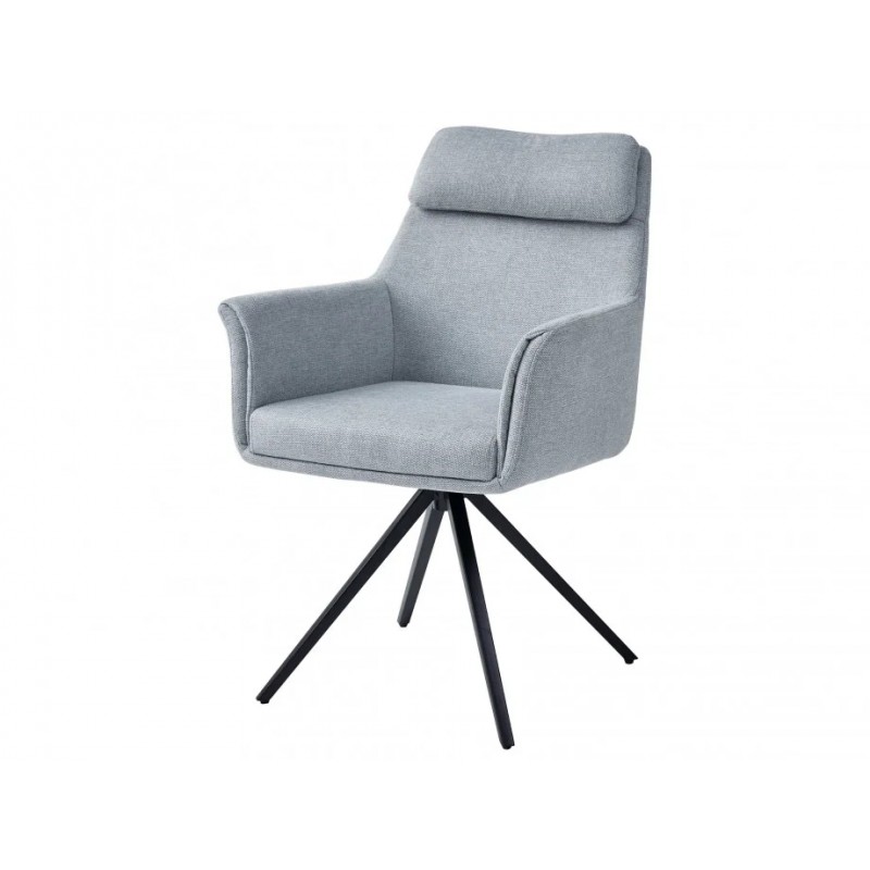 Стілець з обертом 180° Adrian чорний каркас / Світло-сіра тканина Intarsio