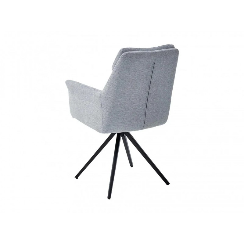 Стілець з обертом 180° Adrian чорний каркас / Світло-сіра тканина Intarsio