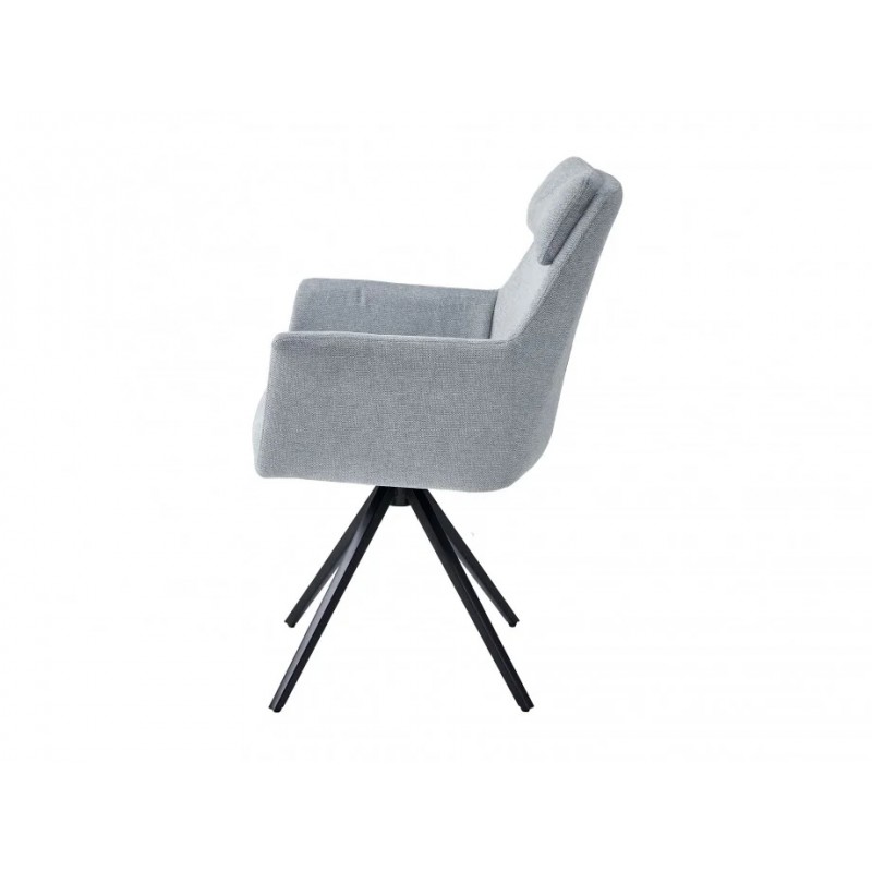 Стілець з обертом 180° Adrian чорний каркас / Світло-сіра тканина Intarsio