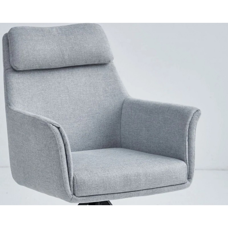 Стілець з обертом 180° Adrian чорний каркас / Світло-сіра тканина Intarsio