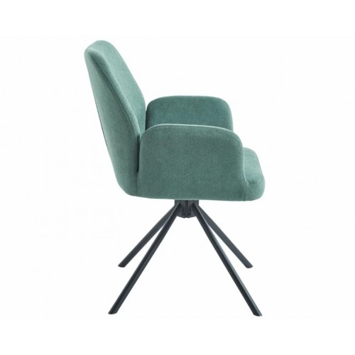 Стілець з обертом 180° DEMI Чорний каркас / Ментолова тканина Intarsio