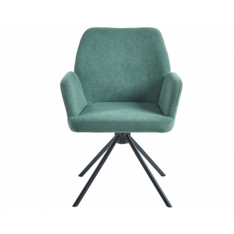 Стілець з обертом 180° DEMI Чорний каркас / Ментолова тканина Intarsio