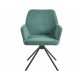 Стілець з обертом 180° DEMI Чорний каркас / Ментолова тканина Intarsio