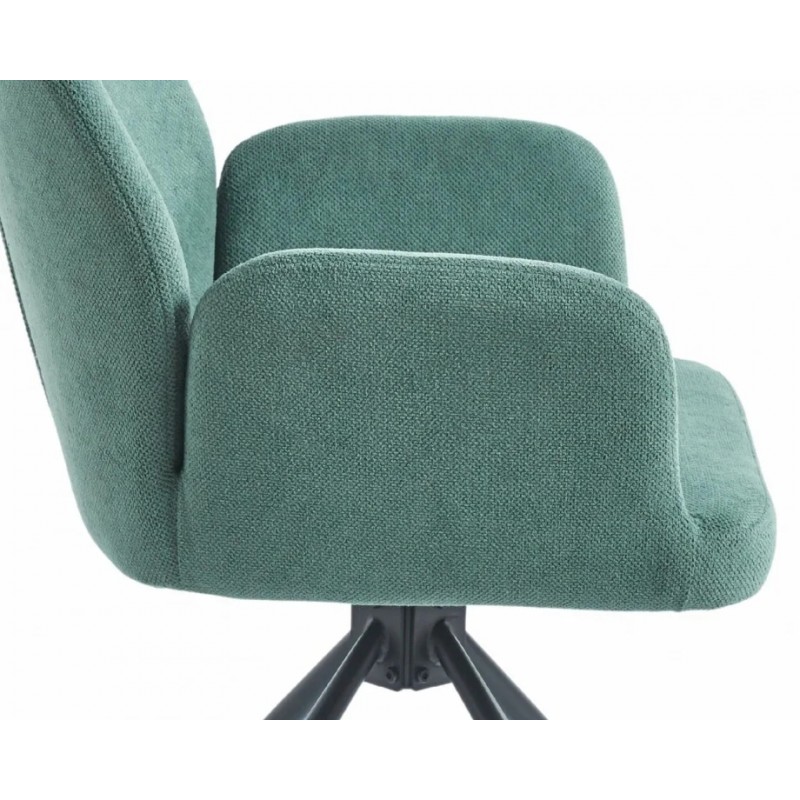 Стілець з обертом 180° DEMI Чорний каркас / Ментолова тканина Intarsio