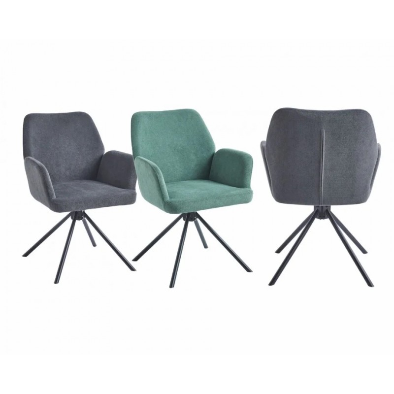 Стілець з обертом 180° DEMI Чорний каркас / Ментолова тканина Intarsio