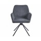 Стілець з обертом 180° DEMI Чорний каркас / Темно-сіра тканина Intarsio