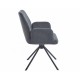 Стілець з обертом 180° DEMI Чорний каркас / Темно-сіра тканина Intarsio