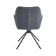 Стілець з обертом 180° DEMI Чорний каркас / Темно-сіра тканина Intarsio