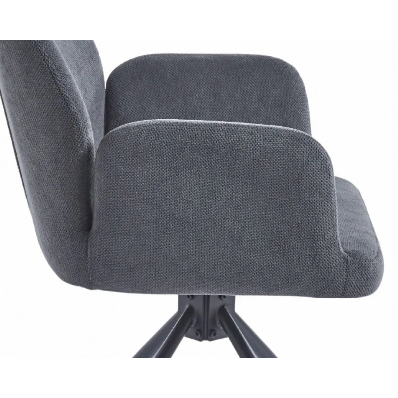 Стілець з обертом 180° DEMI Чорний каркас / Темно-сіра тканина Intarsio