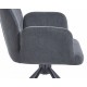 Стілець з обертом 180° DEMI Чорний каркас / Темно-сіра тканина Intarsio