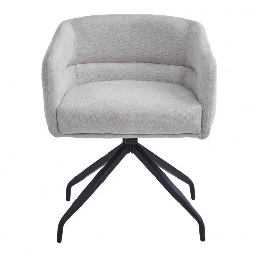 Стілець з обертом на 180º EMMA Чорний каркас / Бежева тканина Intarsio