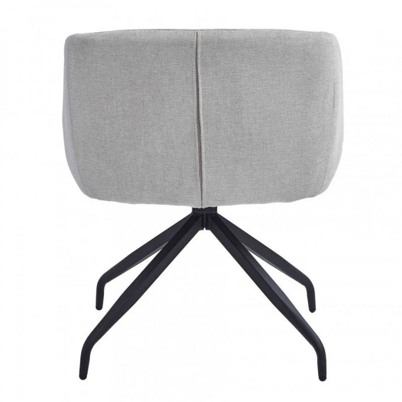 Стілець з обертом на 180º EMMA Чорний каркас / Бежева тканина Intarsio