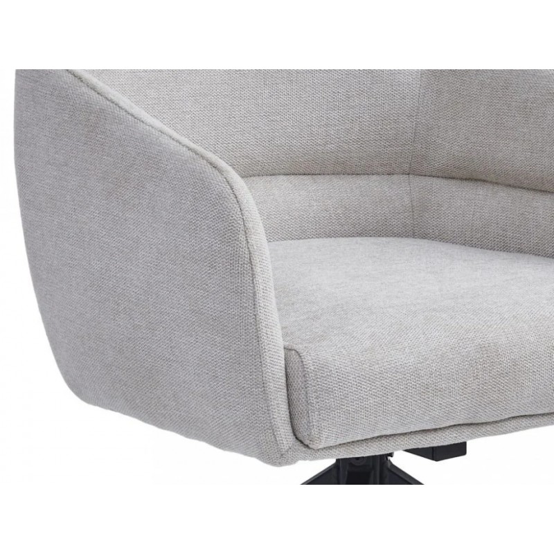 Стілець з обертом на 180º EMMA Чорний каркас / Бежева тканина Intarsio