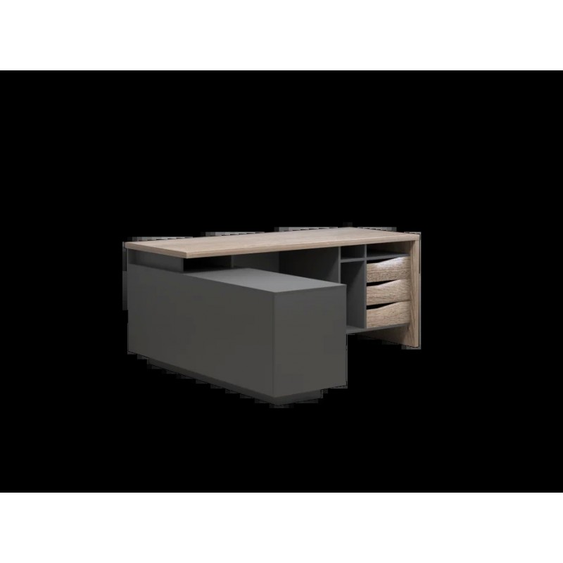Компютерний стіл Connect 1 Дуб Сонома Трюфель / Антрацит лівий Intarsio
