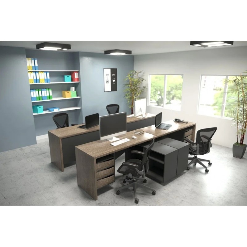 Компютерний стіл Connect 1 Дуб Сонома Трюфель / Антрацит правий Intarsio