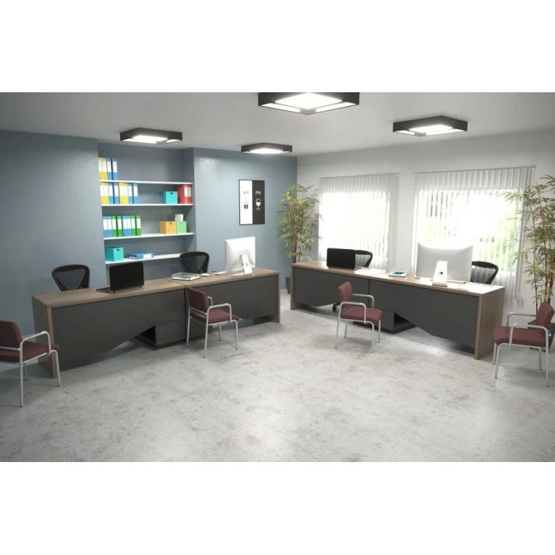 Компютерний стіл Connect 1 Дуб Сонома Трюфель / Антрацит правий Intarsio