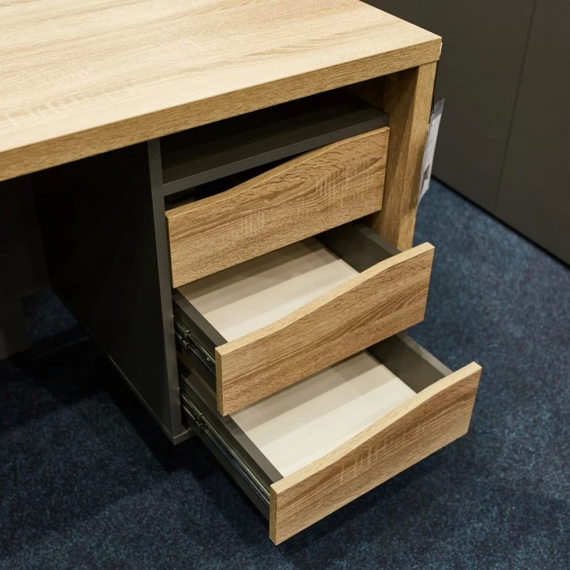 Компютерний стіл Connect 3 Дуб Сонома Трюфель / Антрацит лівий Intarsio