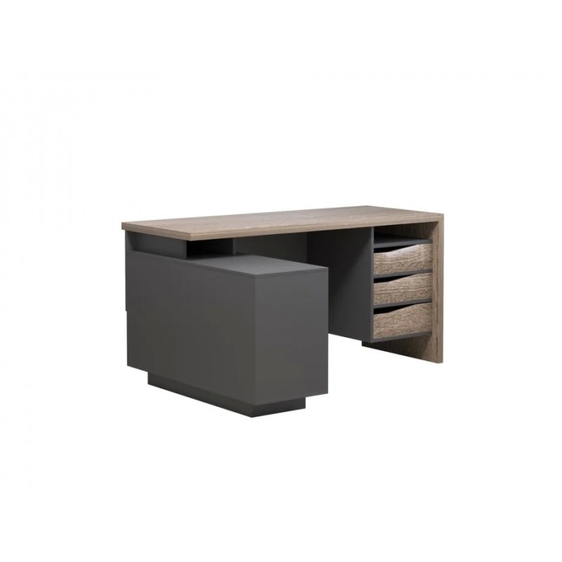 Компютерний стіл Connect 3 Дуб Сонома Трюфель / Антрацит лівий Intarsio