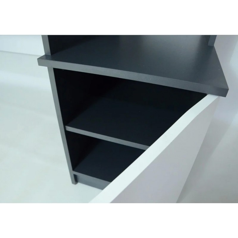 Компютерний стіл Gaston Біла Аляска / Графіт правий Intarsio