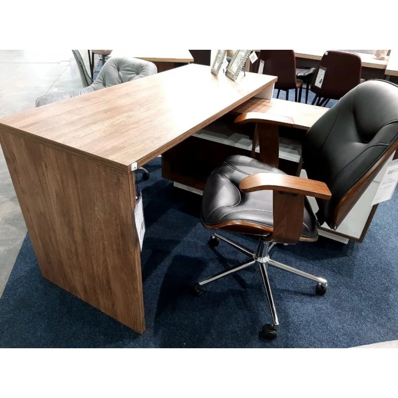 Компютерний стіл Nord Дуб Ансберг Темний / Біла Аляска правий Intarsio