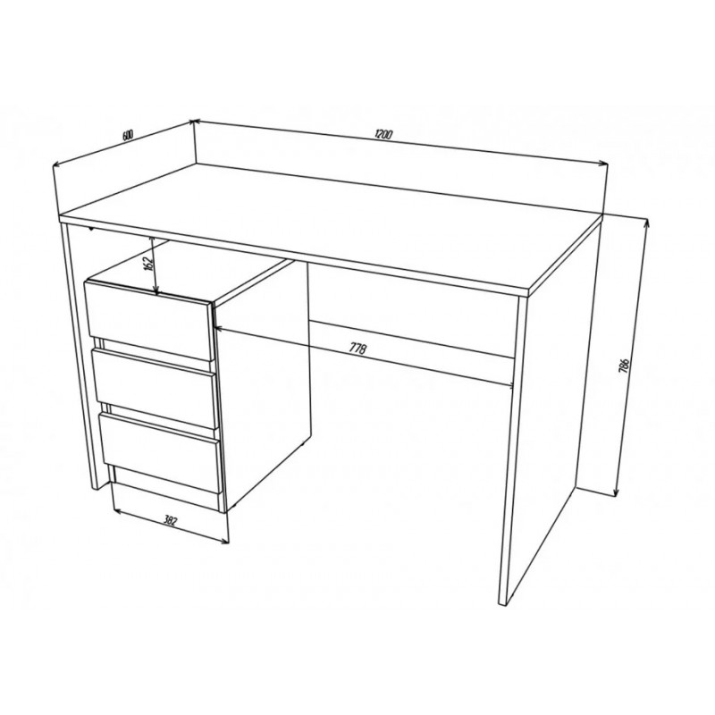 Компютерний стіл Vector Біла Аляска / Чорний Intarsio