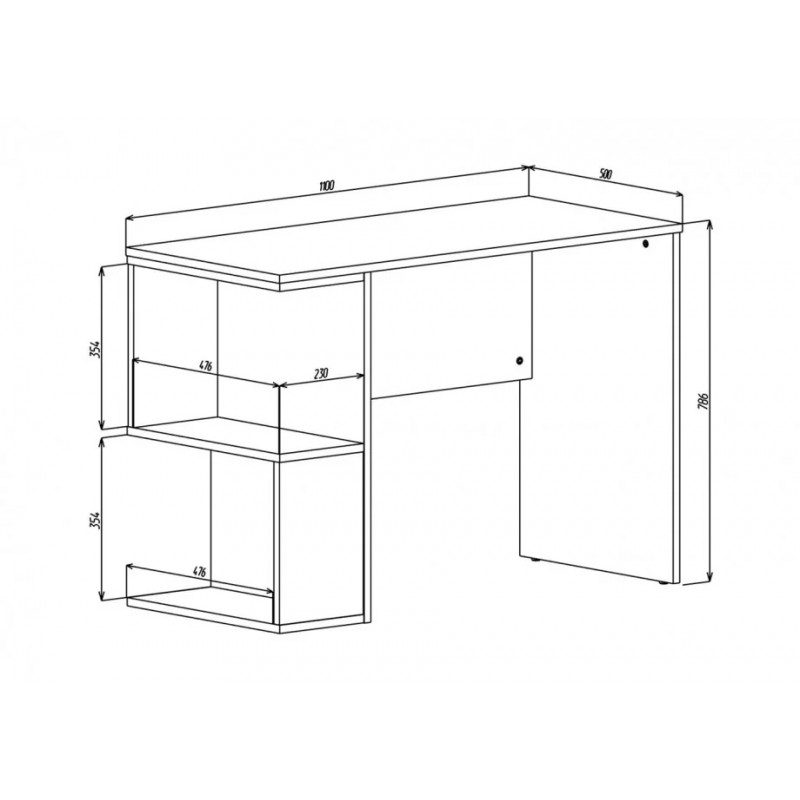 Компютерний стіл West Біла Аляска / Дуб Тахо правий Intarsio