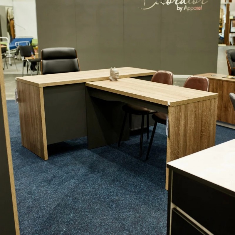 Офісний стіл Connect C Дуб Сонома Трюфель + Антрацит Intarsio