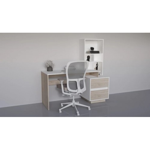 Комп'ютерний стіл HECTOR_B/G_R 150х60 Білий діамант / Гікорі рокфорд світлий Intarsio