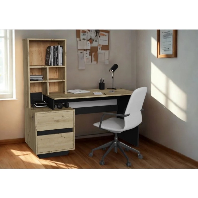 Комп'ютерний стіл HECTOR_D/C_L 150х60 Дуб артизан / Чорний Intarsio