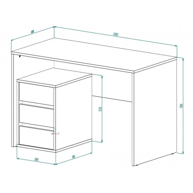 Комп'ютерний стіл VICTOR D/А 120х92 Дуб артизан / Антрацит Intarsio