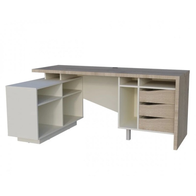 Стіл письмовий CONNECT 2 L SK 180×78 см. Дуб кремона котта / Стоун бейж Intarsio