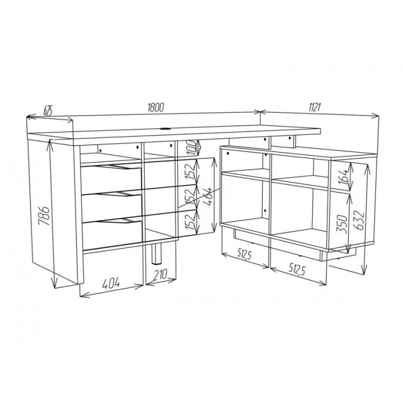 Стіл письмовий CONNECT 2 L SK 180×78 см. Дуб кремона котта / Стоун бейж Intarsio