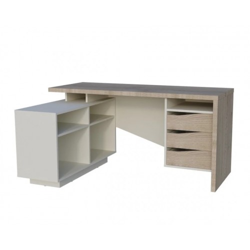 Стіл письмовий CONNECT 3 L SK 157×78 см. Дуб кремона котта / Стоун бейж Intarsio