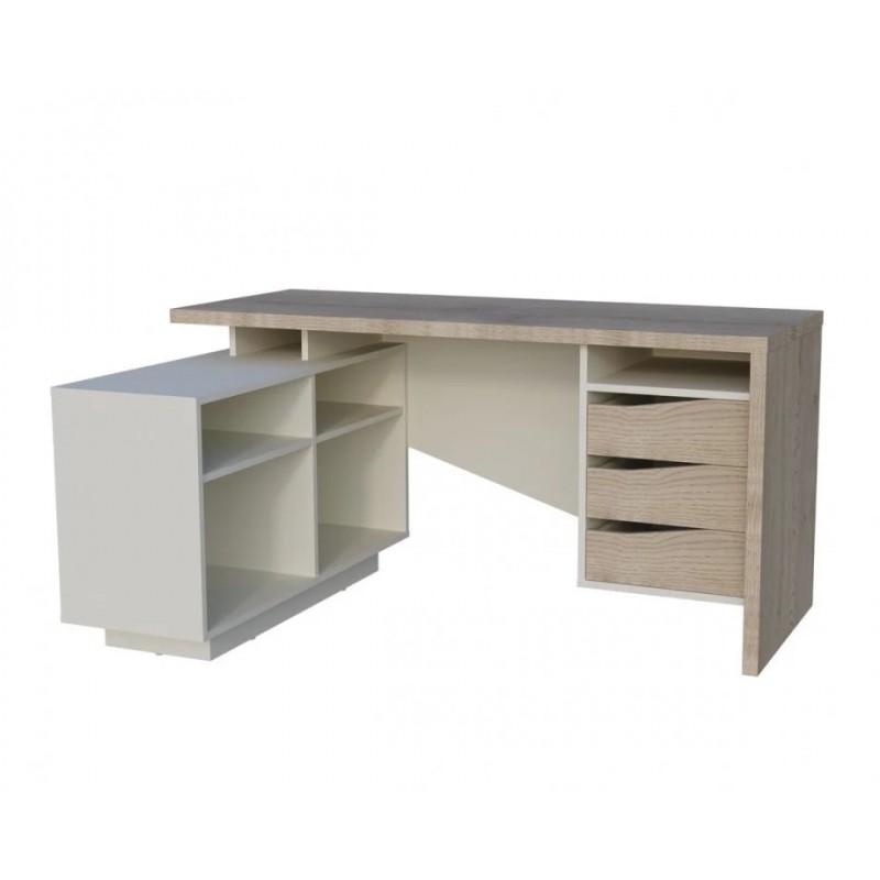Стіл письмовий CONNECT 3 L SK 157×78 см. Дуб кремона котта / Стоун бейж Intarsio