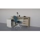 Стіл письмовий CONNECT 3 L SK 157×78 см. Дуб кремона котта / Стоун бейж Intarsio