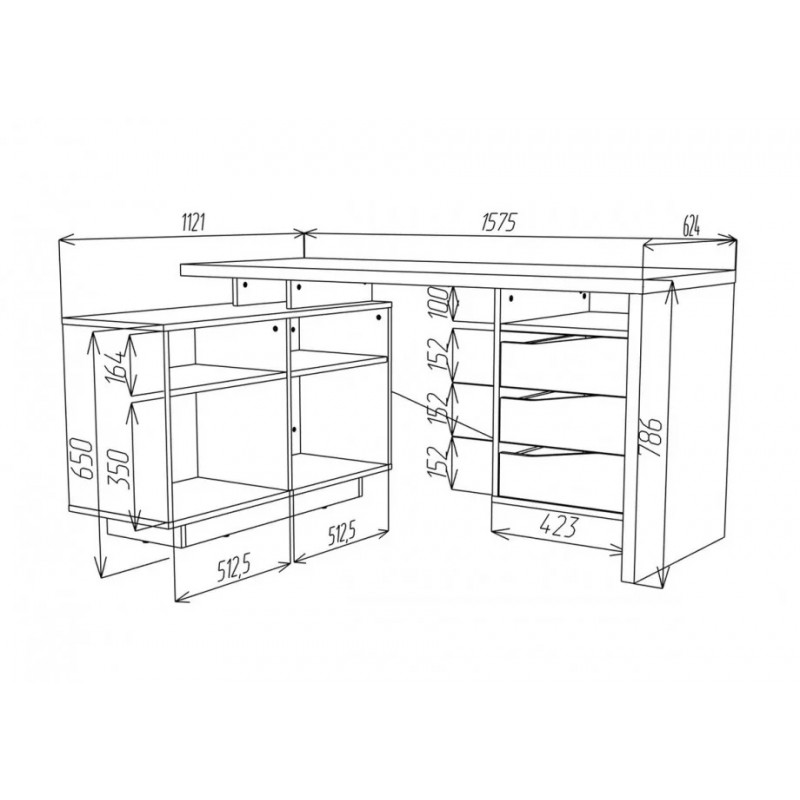 Стіл письмовий CONNECT 3 L SK 157×78 см. Дуб кремона котта / Стоун бейж Intarsio