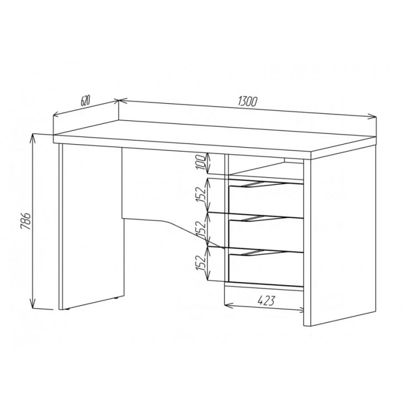 Стіл письмовий CONNECT 4 R SK Дуб кремона котта / Стоун бейж Intarsio