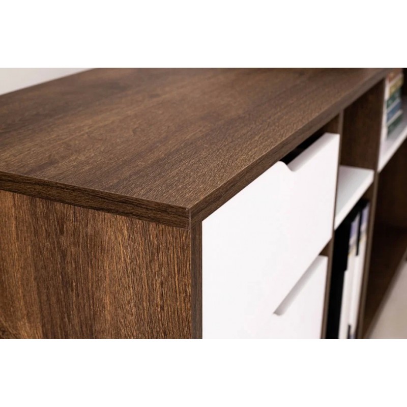 Стіл письмовий NORD 1R  Дуб Експресив Бронзовий/Білий Діамант Intarsio