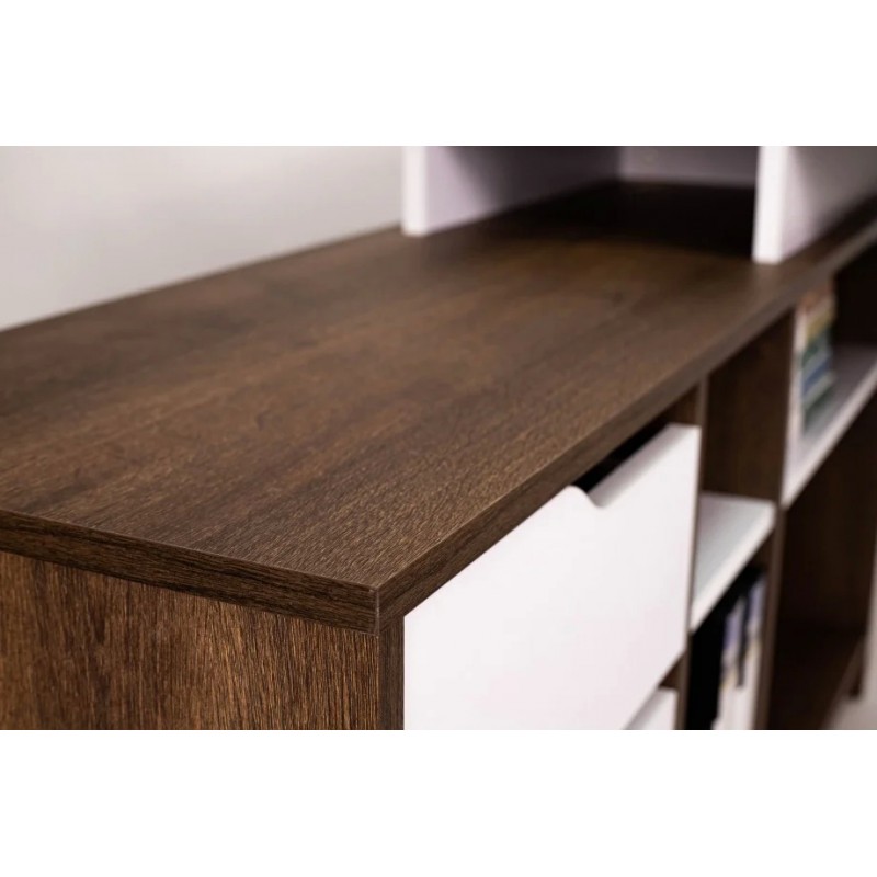 Стіл письмовий NORD 1R  Дуб Експресив Бронзовий/Білий Діамант Intarsio