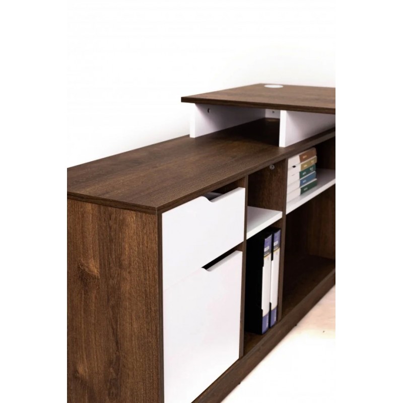 Стіл письмовий NORD 1R  Дуб Експресив Бронзовий/Білий Діамант Intarsio