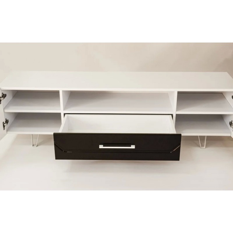 Тумба TV Maggio Білий / Бордово-бронзовий хамелеон Intarsio