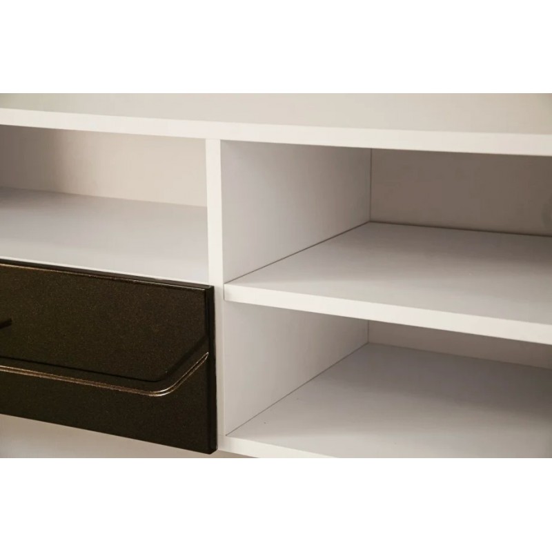 Тумба TV Maggio Білий / Бордово-бронзовий хамелеон Intarsio