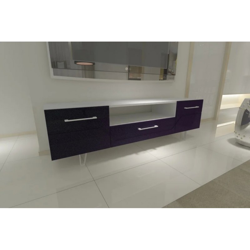 Тумба TV Maggio Білий / Бордово-бронзовий хамелеон Intarsio