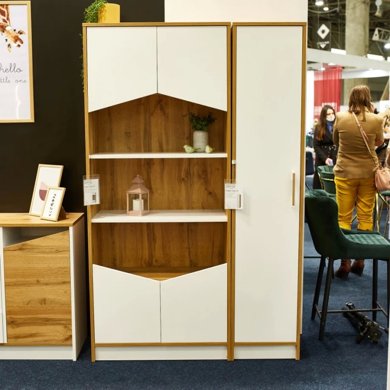 Пенал Unity E Дуб Тахо / Біла Аляска Intarsio