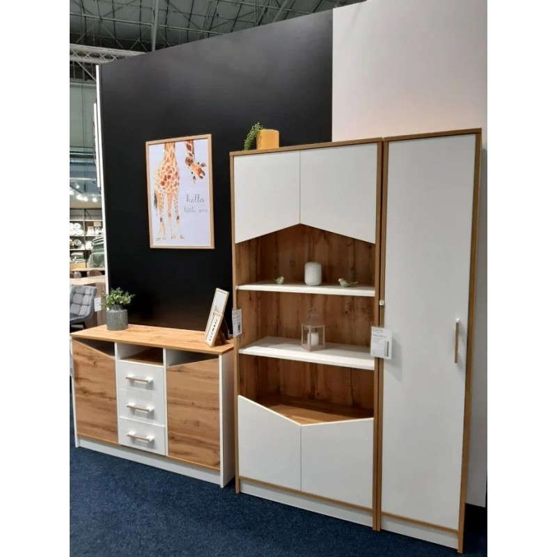 Пенал Unity E Дуб Тахо / Біла Аляска Intarsio