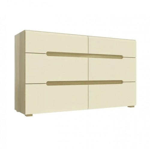 Fusion F Комод 6Ш 142х84 см Дуб скельної + слонова кістка Intarsio